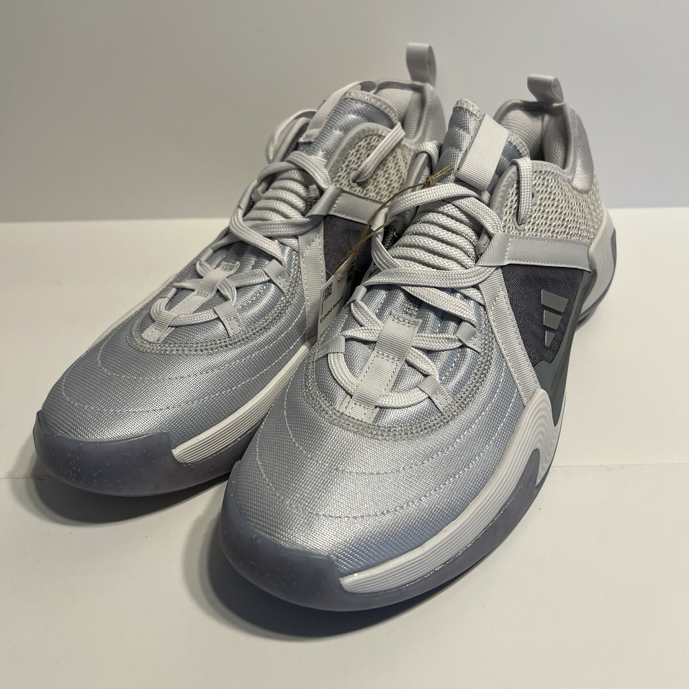 Adidas Basketball Exhibit Select Size 13.5 ID5305 Silver White Dash Gray New